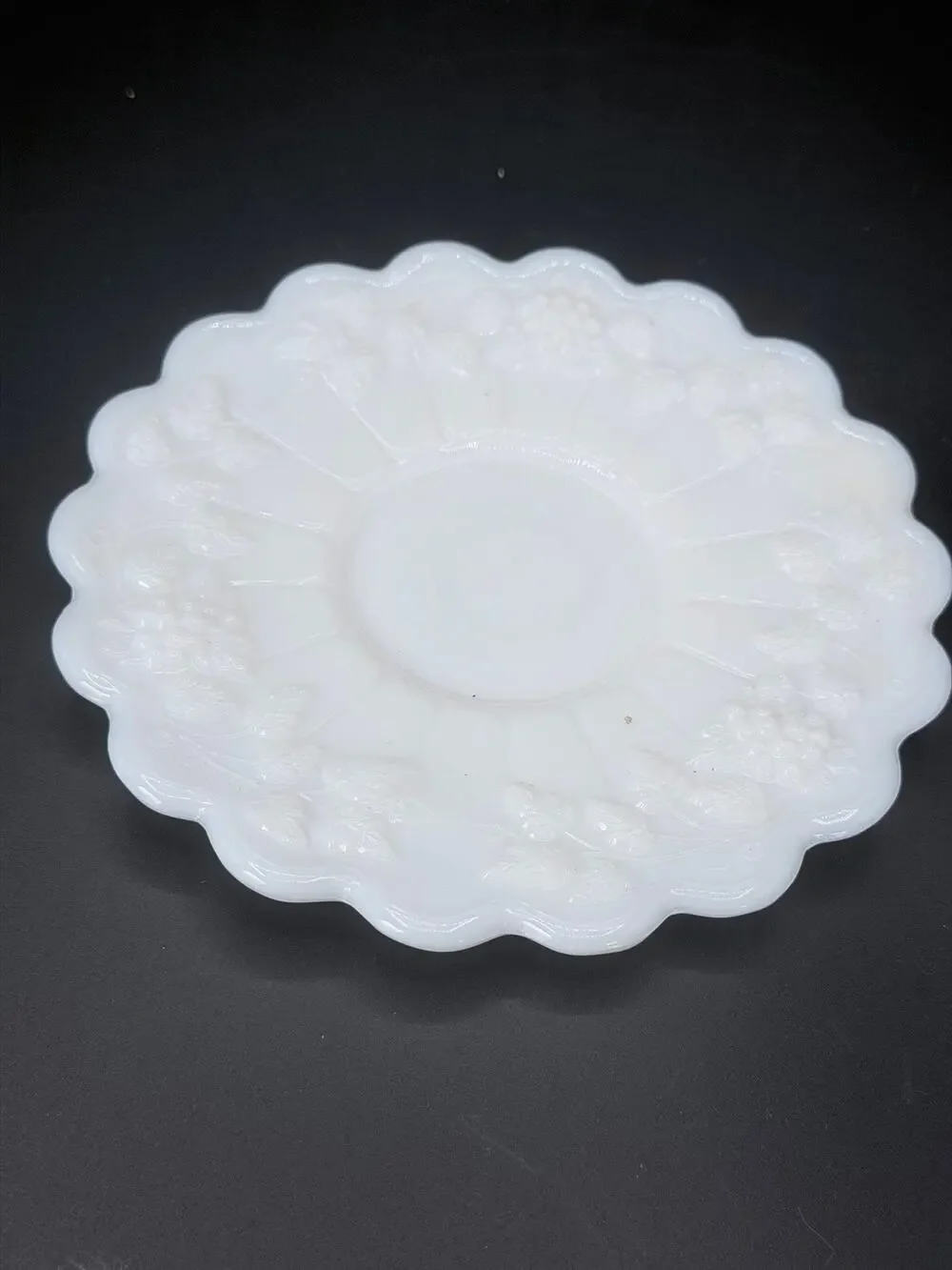 Vintage Westmoreland Paneled Grape Milk Glass 5.5